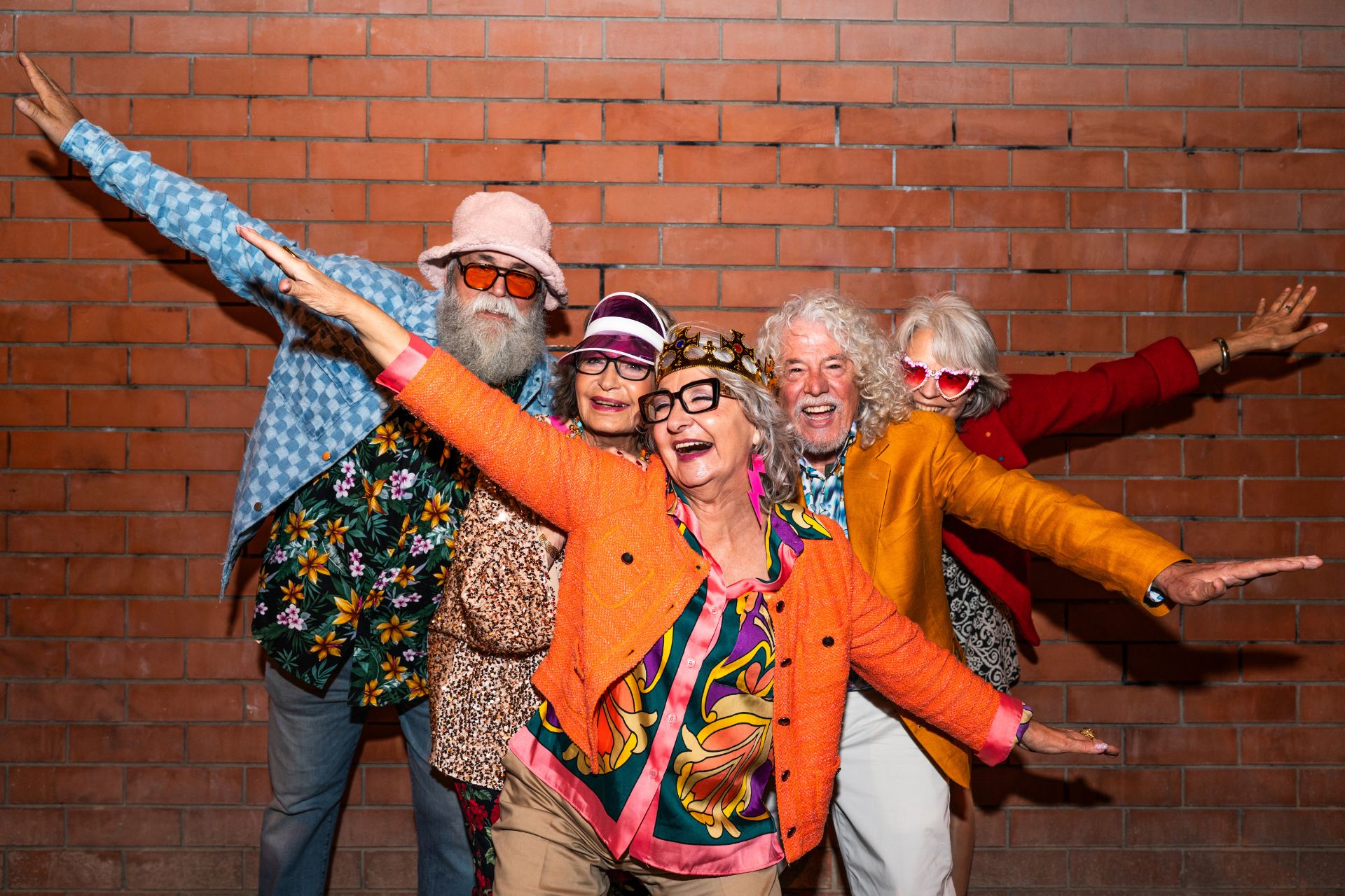 A group of seniors dressed up for a party